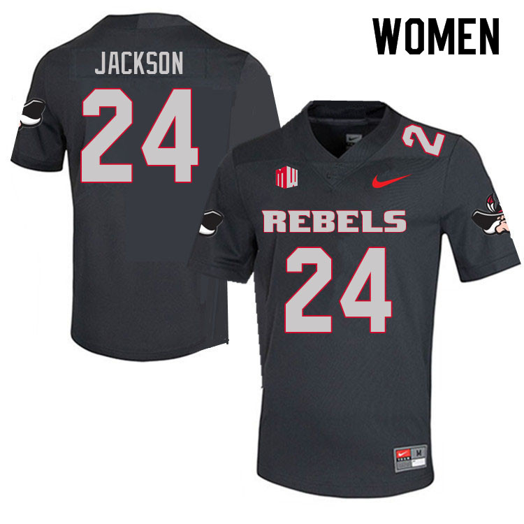 Women #24 Bryce Jackson UNLV Rebels College Football Jerseys Sale-Charcoal - Click Image to Close